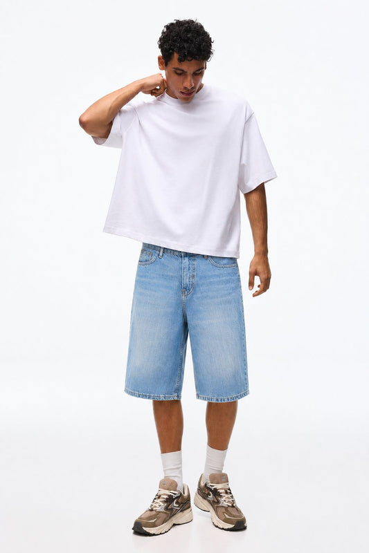 Light Wash Denim Jorts