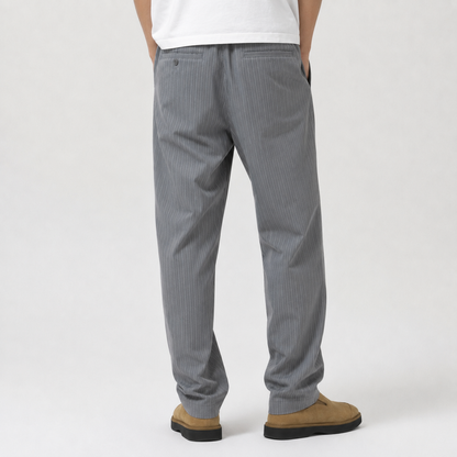 Grey Pinstripe Tailored Pants